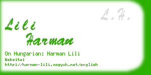 lili harman business card